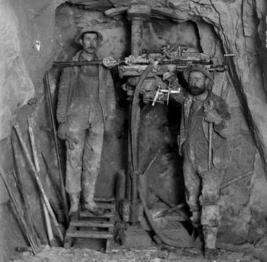 Miners in an unnamed mine near Ouray